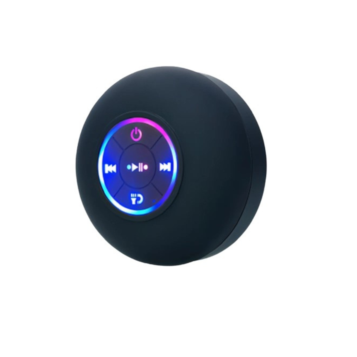 Coluna Bluetooth compacta TwinForce TWS Max preta com controlos táteis RGB e ventosa resistente à água - Quantumix