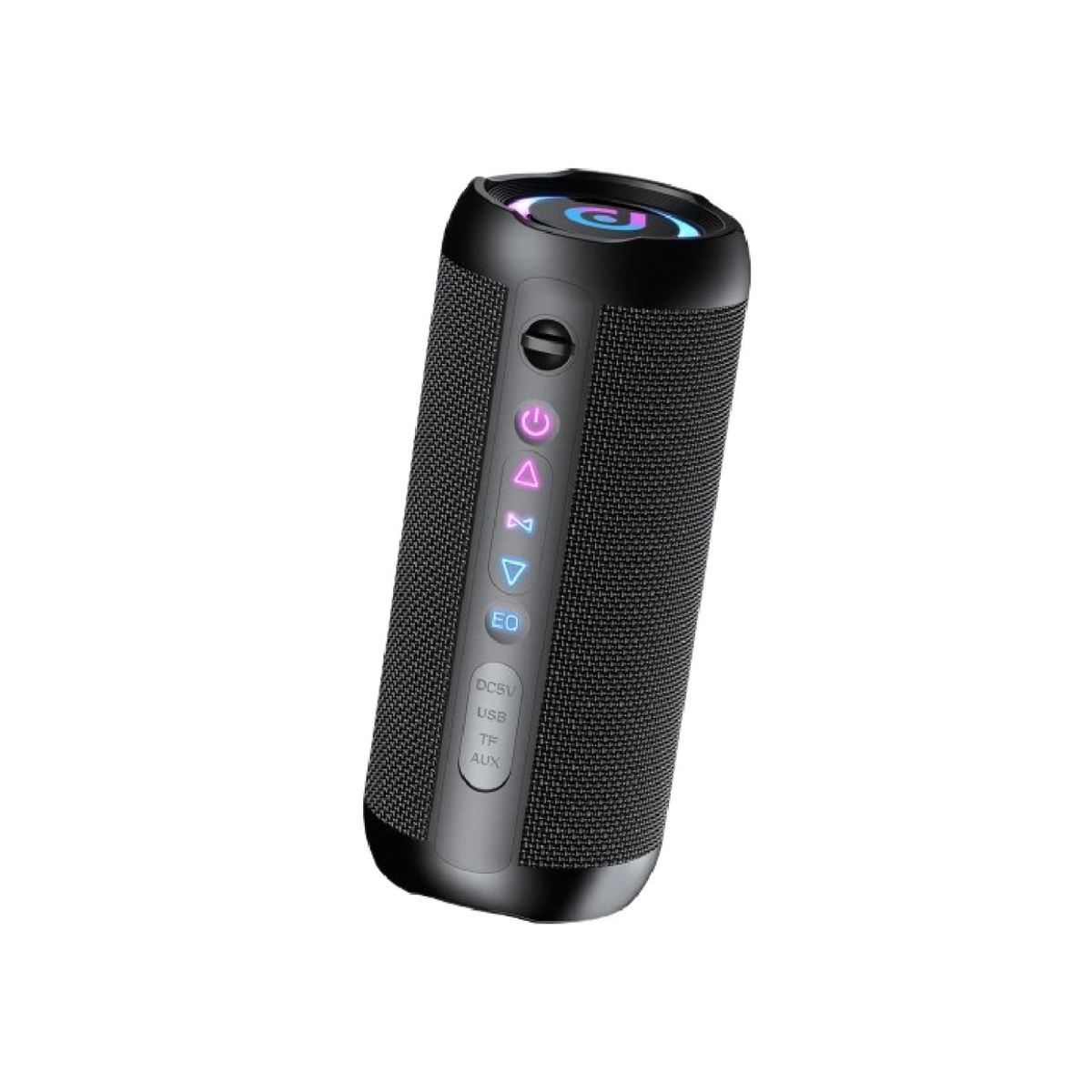 Coluna Bluetooth portátil StormBeat TWS 10W preta com tecido mesh botões LED RGB e entrada USB e TF - Quantumix
