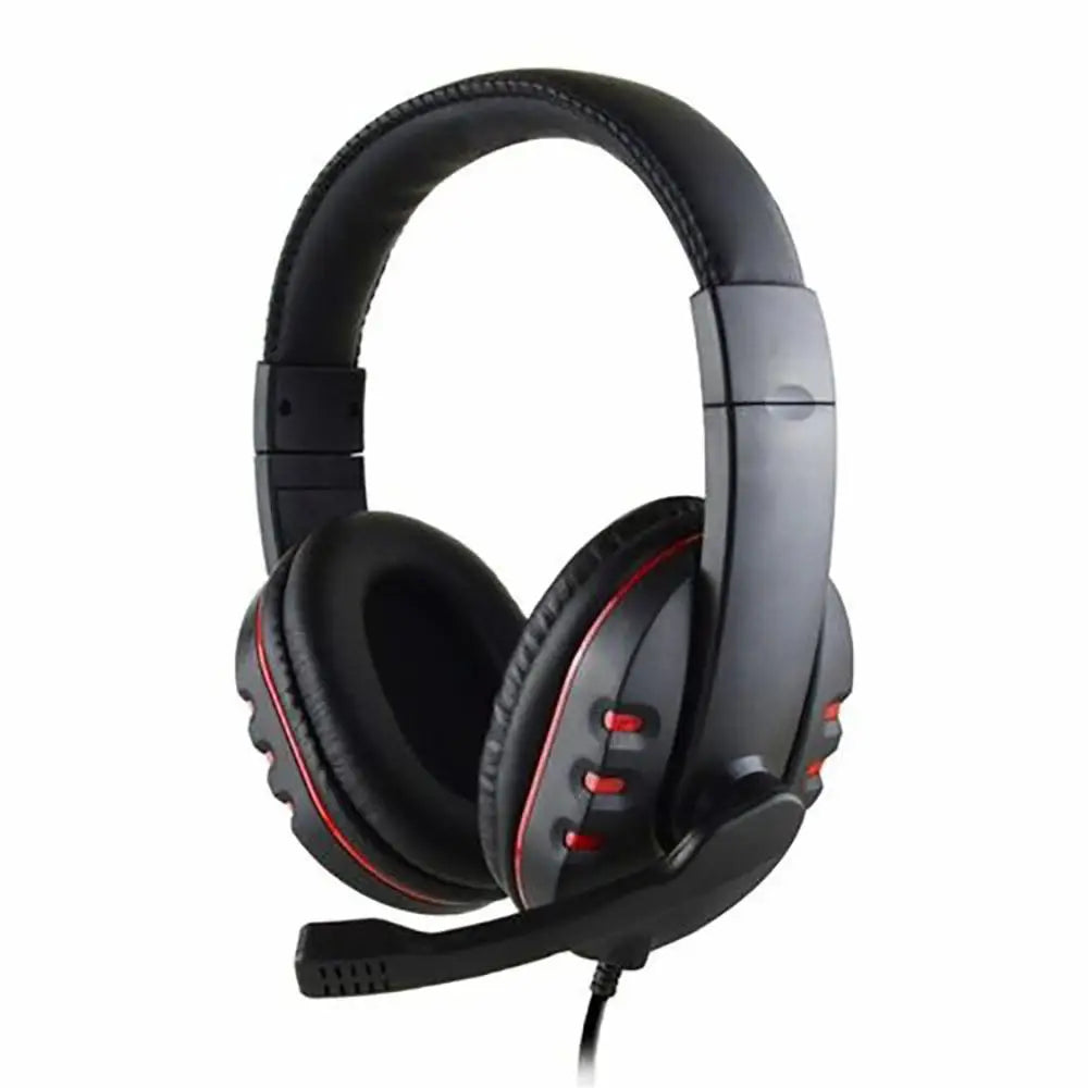 Headset gaming GameForce Pro 3.5 preto com microfone flexível e detalhes vermelhos para PC e consola - Quantumix
