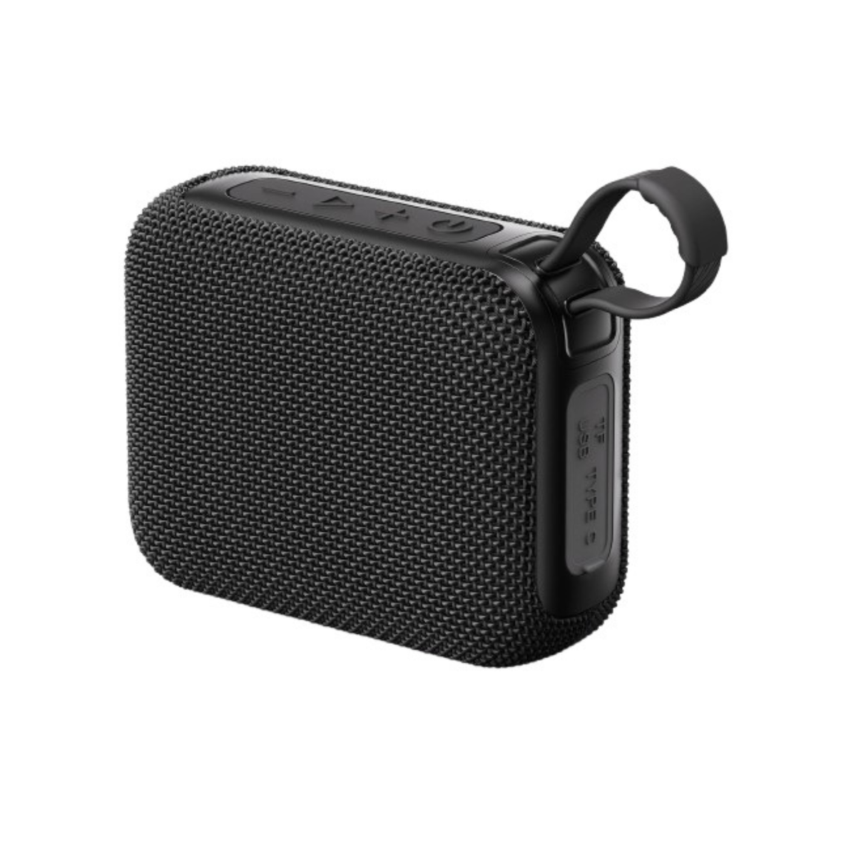 Coluna Bluetooth portátil AquaSound Grip Pro preta com mosquetão tecido mesh e resistência para outdoor - Quantumix
