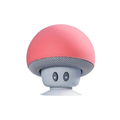 Coluna Bluetooth mini AdventureBass Pro Cup forma cogumelo rosa com ventosa para casa e aventura - Quantumix
