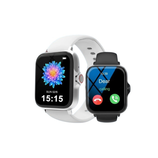 Smartwatch Nexus Vision 2.01 HD em branco e preto com ecrã HD e notificações de chamada - Quantumix
