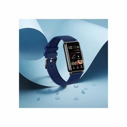 Smartband Aurora Fit Elegance azul com ecrã colorido monitor de saúde passos e temperatura - Quantumix
