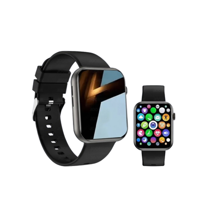 Smartwatch Titan X9 preto com ecrã AMOLED espelhado bracelete silicone e múltiplas apps - Quantumix
